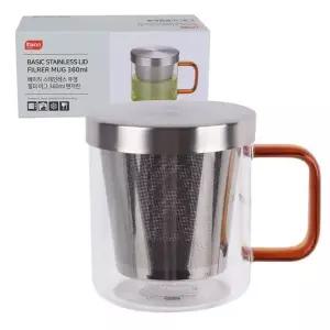 디디샵 스텐 뚜껑 필터 머그 360ml - 텐저린 베이직 뚜껑잔 물컵