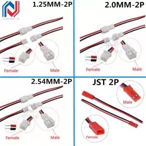 10 쌍 소형 미니 125mm PH JST 2Pin 수 커넥터 플러그 RC Lipo 배터리 자동차 보트 드론 비행기