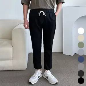 남자 9부 마 바지 슬랙스 슬림 세미바지 밴딩 팬츠 SaP9+8DBT