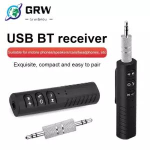 차량용 블루투스 리시버 트랜스미터 BT 5.0 3.5mm AUX 잭 스테레오 음악 오디오 카 키트 스피커 앰프 무선