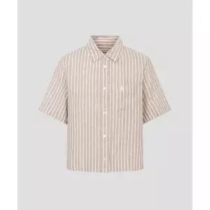 매장정품 빈폴 BEANPOLE LADIES 리넨 반소매 스트라이프 셔츠 베이지 (BF6365C03A) BF6365C03A 266193