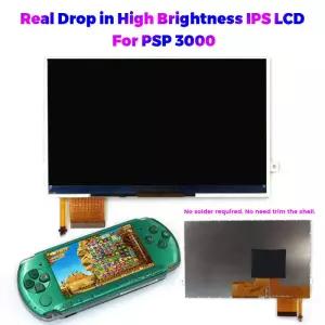HISPEEDIDO 새로운 IPS LCD 스크린 PSP3000 게임 콘솔용 백라이트 디스플레이 고휘도 무납땜