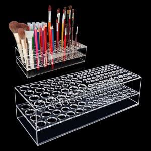 헤슈유 아크릴 페인트 브러시 홀더 105홀 투명 스탠드 연필 아티스트용 아티스트 펜 랙 정리