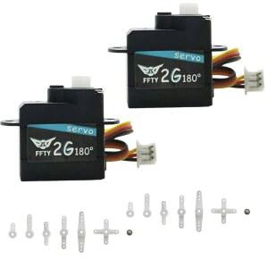 2PCS 2G 플라스틱 기어 미니 서보, RC 헬리콥터 비행기 카 보트 및 로봇 부품용 3.7-5V 마이크로 디지털 서보 키트(JST 커넥터)