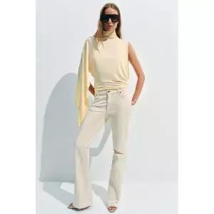 ZARA JEANS ZW COLLECTION BOOTCUT 미드라이즈 - 크림 202863