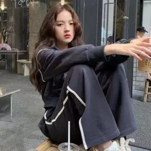 (스타일하우스)트레이닝복 츄리닝 한줄 후드셋업 여성 트레이닝세트