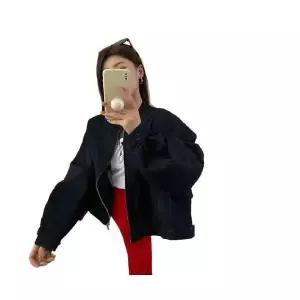 EAMT 여자 야구 점퍼 데님 쇼트 코트 가을 라운드 재킷 집업 긴팔 상의 트렌드 EUNG3