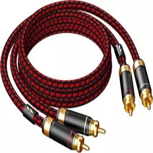 Primeda Auidophile 2RCA 남성에서 스테레오 서브우퍼 오디오 케이블 하이파이 3U 골드 도금 4N 산소 프리