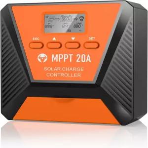 20A MPPT 태양광 충전 컨트롤러 12V/24V 패널 FLD/LiFePO4/SLD/GEL/AGM용 지능형 레귤레이터 듀얼 USB 포트