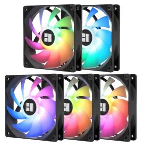 Thermalright 5팩 TL-C12C-S CPU 팬 120mm ARGB 케이스 쿨러 팬, 4핀 PWM 사일런트 컴퓨터 팬, S-FDB 베어링 포함, 최대 1550RPM 냉각 팬 5 수량