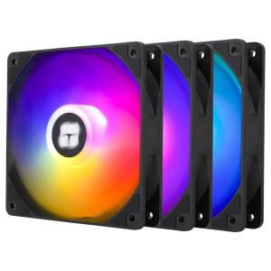 써멀라이트 TL-C12C-S X3 CPU 팬 120mm ARGB 케이스 쿨러 팬, S-FDB 베어링 포함 4핀 PWM 사일런트 컴퓨터 팬, 최대 1550RPM 냉각 팬 3 수량