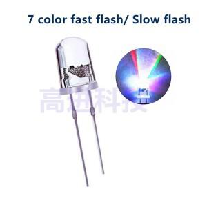 100PCS F3 F5 3MM 5MM RGB 7 색 고속 플래시/느린 플래시 LED 발광 다이오드 3mm 느린