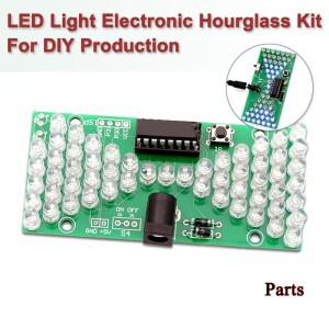 5V 전자 모래 시계 DIY 키트 재미 있은 전기 생산 LED 램프로 정확한 더블 레이어 PCB 보드 84x40mm