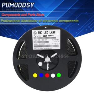 1릴 3000PCS 0805 SMD LED 다이오드 밝은 노란색 빨간색 녹색 파란색 흰색