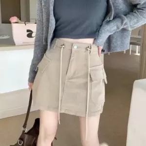 오너클랜 WL 다양한 스타일링 속바지 안감 카고스커트 건빵 미니 치마 허리 스트링 빈티지 무드