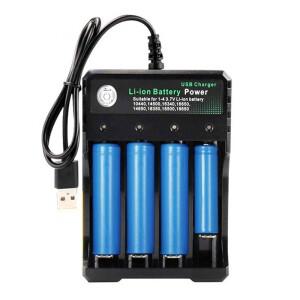 23 4 슬롯 18650 배터리 충전기 3.7V 충전식 리튬 AC 110V/220V 10440 14500 16340