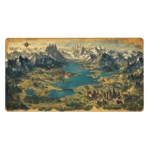 MTG PLAYMAT MYSTERIOUS WORLD IN AGED 핸드 책상 게임 카드 MAP TCG 표면 고무 매끄러운 페인팅 오리지널 59.7X34.8CM(23.5X13.7인치) 베이스 플레이 매트 스티치 보드 트레이딩 패드 가장자리