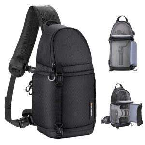 K&F CONCEPT 카메라 슬링 백 크로스바디 백 카메라 숄더 백팩 DSLR /SLR /미러리스 사진 가방 캐논 /니콘 /소니 /후지 /고프로 /DJI와 호환