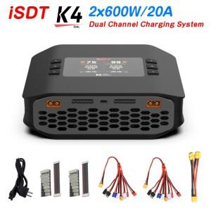 ISDT K4 1~8S 리튬 배터리 스마트 충전기 20A 600W AC/DC 독립 듀얼 모드 채널 Lipo Rc 장난감