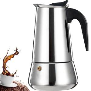 디토시 2컵 스토브탑 에스프레소 메이커 스테인리스 스틸 100ml 머신 3.3온스 클래식 인덕션 커피 캠핑용 모카 카페 퍼콜레이터 그레카 쿠커 및 이탈리안 냄비 가정