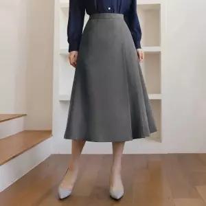 ~XXL까지 제르나 핀턱 주름 A라인 롱스커트 가을 하객룩 오피스룩 모임룩 격식룩 빅사이즈1252944
