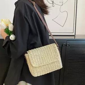 스퀘어 라탄 크로스백 여름 여행 베이직 패션가방