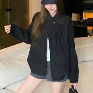 여자가디건 여성 꽈배기 짜임 니트 숄가디건 진그레이 아우터 1P