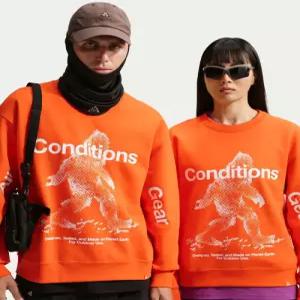나이키 ACG 터프 플리스 써마 핏 풀오버 크루넥 스?셔츠 M - 세이프티 오렌