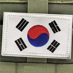 태극기 자수 패치 태극기 와펜 패치 밀리터리 전술 군용 활동복-WF...