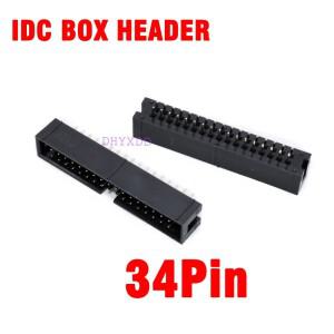 2.54mm 2x17 핀 34 스트레이트 수컷 슈라우디드 PCB 박스 헤더 IDC 소켓 10 개