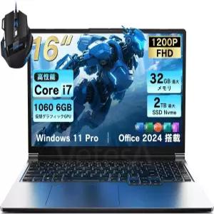 베테사 게이밍 노트북 코어 i7 GTX 1060 32GB 메모리 1TB NVMe SSD 2026 새 버전 16인치 1920X1200P 윈도우