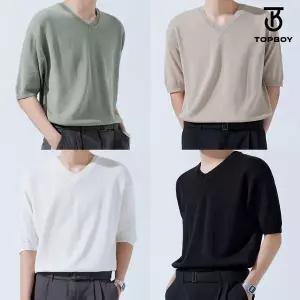 [NS홈쇼핑][탑보이] 썸머 린넨 머슬핏 브이넥 반팔니트 (MD285)[35943319]