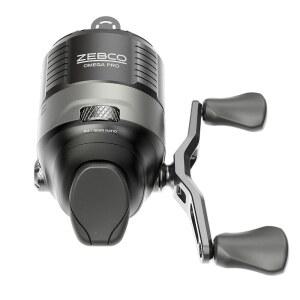 ZEBCO 오메가 프로 스핀캐스트 낚시 릴, 피니언 듀얼 프리 블랙 스풀링, 시스템,