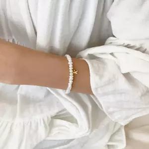 (silver925) pearl initial bracelet (A-Z)