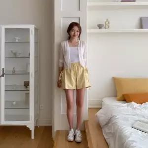 신상오픈런 여성용 리본 포켓 코튼 허리밴드 반바지