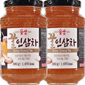 기타브랜드 꽃샘 꿀인삼차 1160g 580gx2병 선물세트 설날 한가위 시댁 부모님 가족
