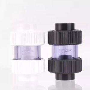 25mm 32mm 투명 체크 밸브 PVC 단방향 역류 방지 파이프 피팅 정원 관개 수족관용 물 연결기