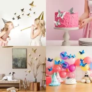 벽스티커 12p 입체 나비 포인트 벽장식 자석부착 스티커 3d 벽지 데코 아이방 벽장식스티커