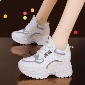 [BZF87698_65]운동화 웨지 스니커즈 스탠딩화 7.5cm