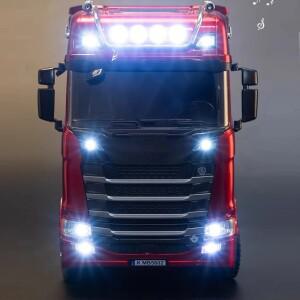 HUINA 1/18 19채널 RC 트럭 770S 스카니아 합금 트랙터 2.4G 무선 조종 엔지니어링 트레일러 라이트 및 사