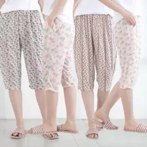 여성 까실이 7부 몸빼바지 화이트 주머니 흰색 허리 밴딩 고무줄 작업복 냉감 여름 일바지 꽃바지 고무바지