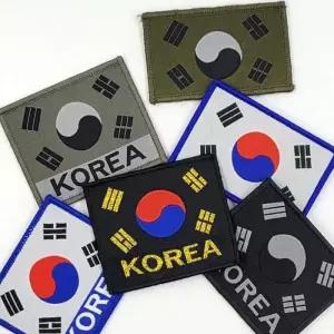 [룽스_62]태극기 자수 스티커 와펜 기념일 행사용 국경