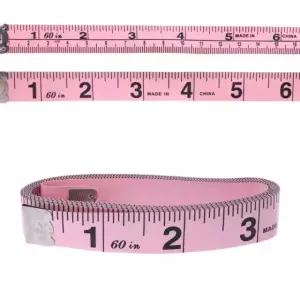 핑크 줄자 신체 측정 바느질 재단사 공예 비닐 눈금자, 무게추 손실, 의료용 의류 제작, Pink 150만
