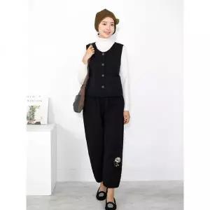 모슬린 엄마옷 면핀턱자수조끼바지생활한복세트 309FGH215 마담/중년여성/빅사이즈/50대/60대 583724Moony