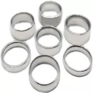라이인발리 7Pcs 클래식 골드 남성 웨딩 링 세트 4mm 스테인리스 스틸 실버 밴드 18K 도금 컴포트 핏
