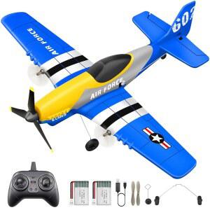 HAWK WORK 자이 비행기 51D 4GHZ 6축 머스탱 제어 RC 3채널 원격 비행기