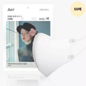 아에르 여성 마스크 KF80 화이트 윤곽 라이트 M 50매 BNS