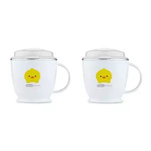 에디슨 유아컵 스텐 물컵 뚜껑 빨대컵 180ml 오리 X2 BNS