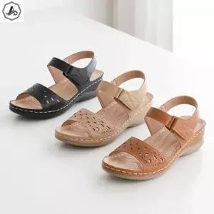 [애슬릿] 키높이 샌들 펀칭 스트랩 스티치 포인트 찍찍이 여름 4cm