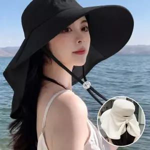 여성 등산 낚시 골프 모자 자외선차단 와이드챙 햇빛가리개 넥커...